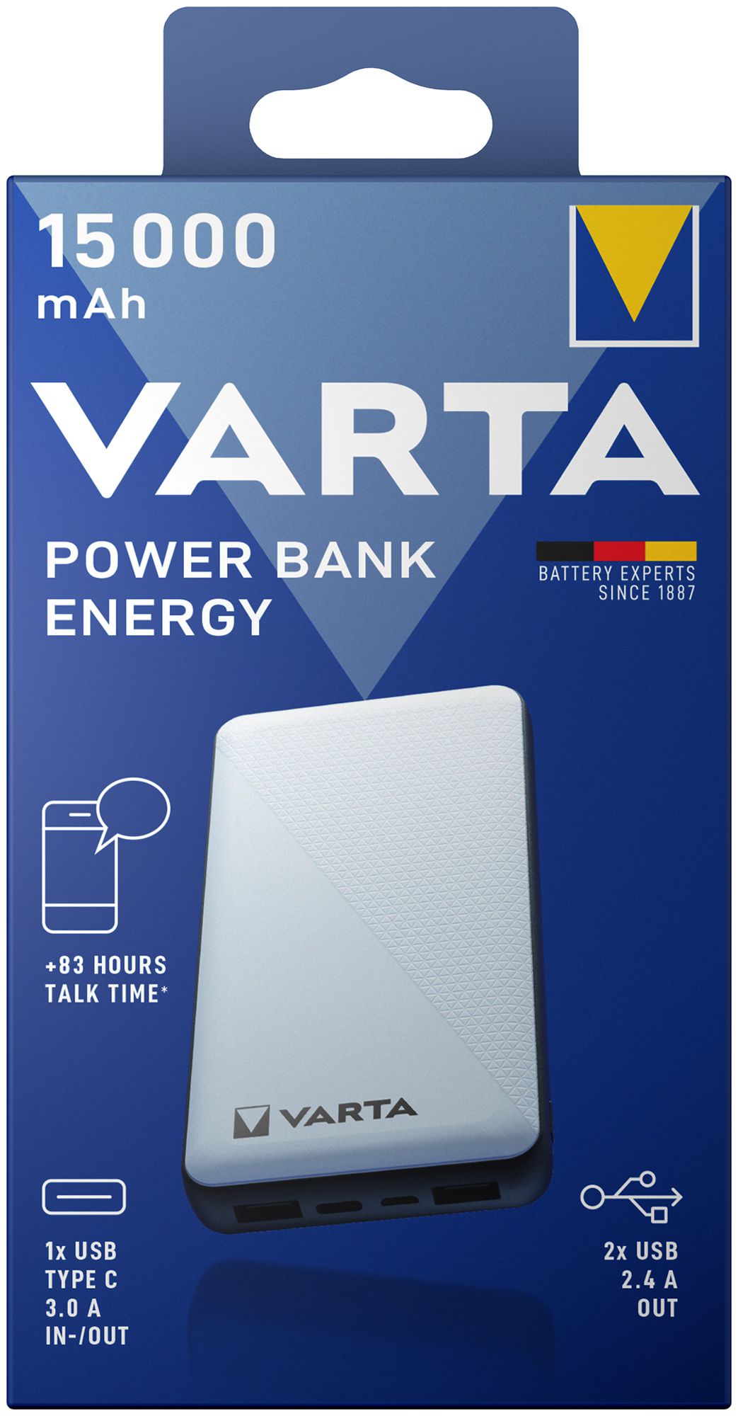 Powerbank mobile VARTA Energy 3.7V/15000mAh