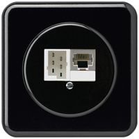UP-Anschlussdose basico 1×RJ45s+1×TT83 schwarz
