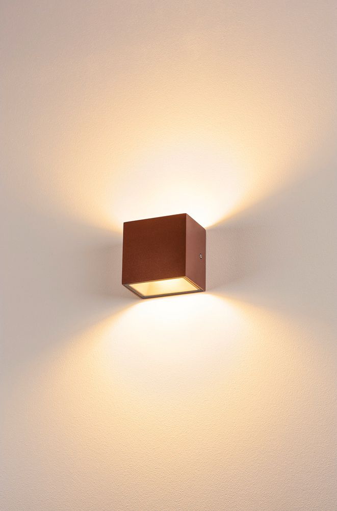 Applique LED SLV SITRA CUBE WL 10W 1120lm 3000K IP44 90°/90° rouille