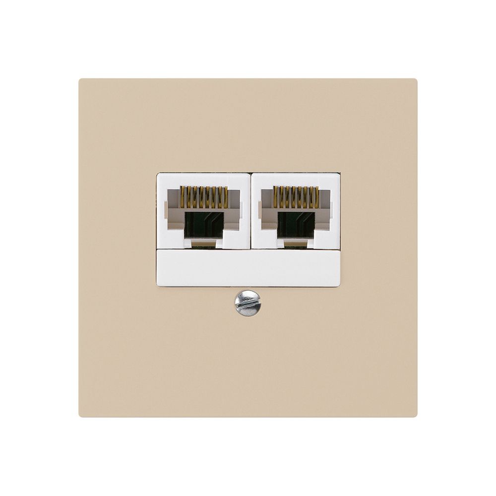 Einsatz zu Anschlussdose kallysto 2×RJ45u parallel beige