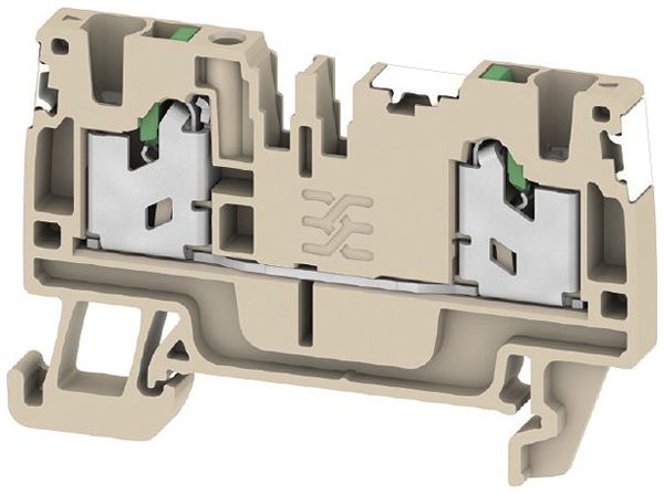 Borne de passage joignable S2C 2.5 DL 2.5mm² 24A 800V SNAP IN 2×1 DIN35 beige
