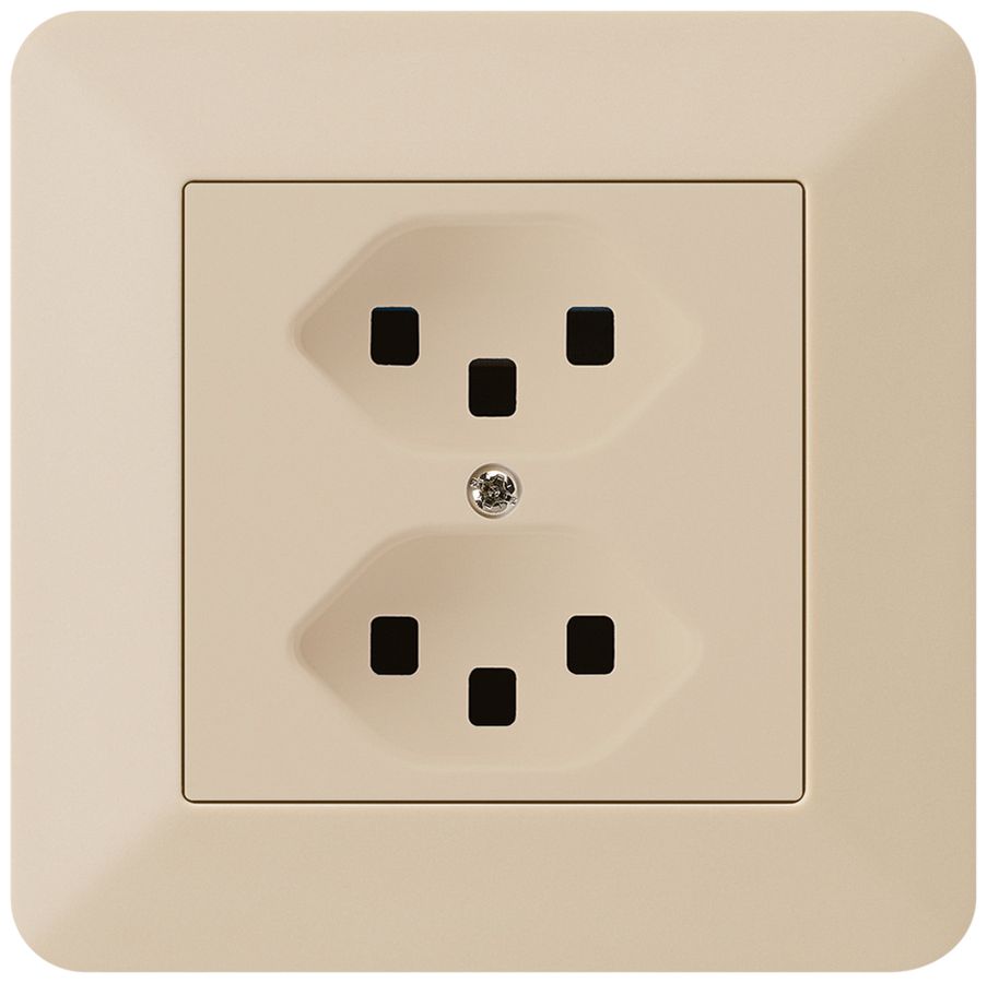 UP-Steckdose kallysto.trend 2×T23 beige mit Steckklemmen