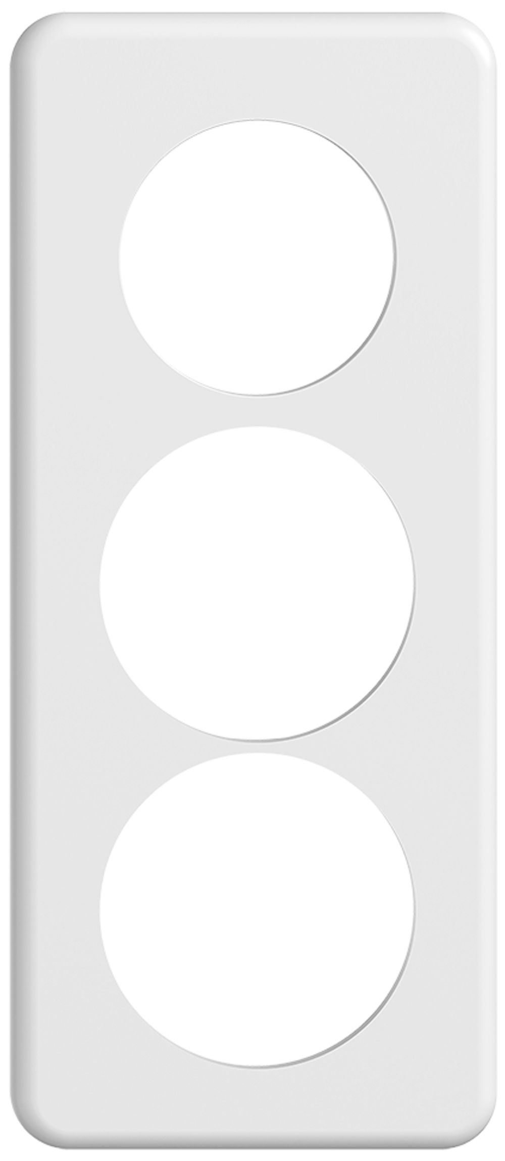 Abdeckplatte STANDARDdue 3×1 weiss 1×Ø50, 2×Ø58