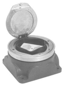 Bodendose Woertz mit 2 Einf.M20 und Klappdeckel, Tiefe 63…73mm