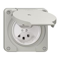 Steckdose NEVO N.CO, 2×T23, IP21, m.LED, lichtgrau