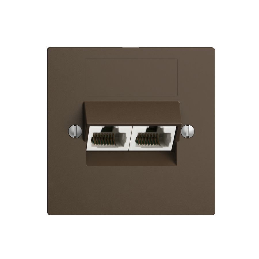 Einsatz zu UP-Anschlussdose 2×RJ45/u 4P getr. EDIZIOdue coffee ITplus