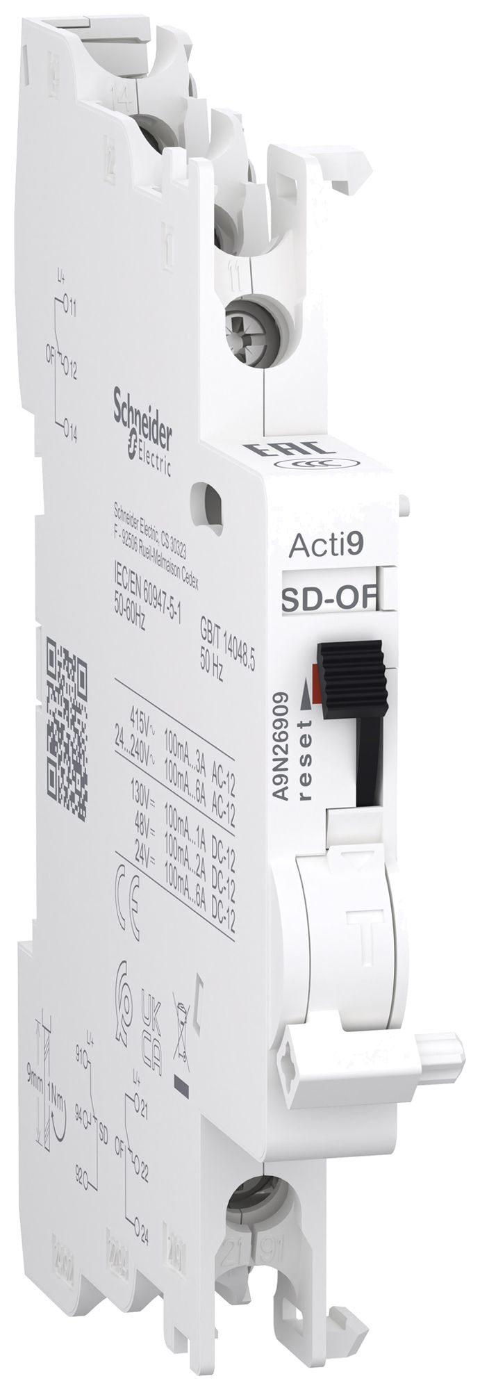 Interrupteur aux./sig.à distance AMD SE Acti9 SD-OF C60/C120 2C 6A 415VAC/130VDC