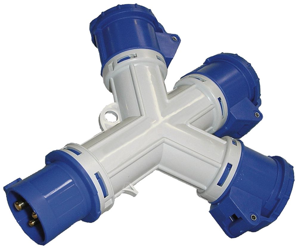 Distributeur en croix Brennenstuhl 1×fiche CEE16/3 3×prise CEE16/3 IP44