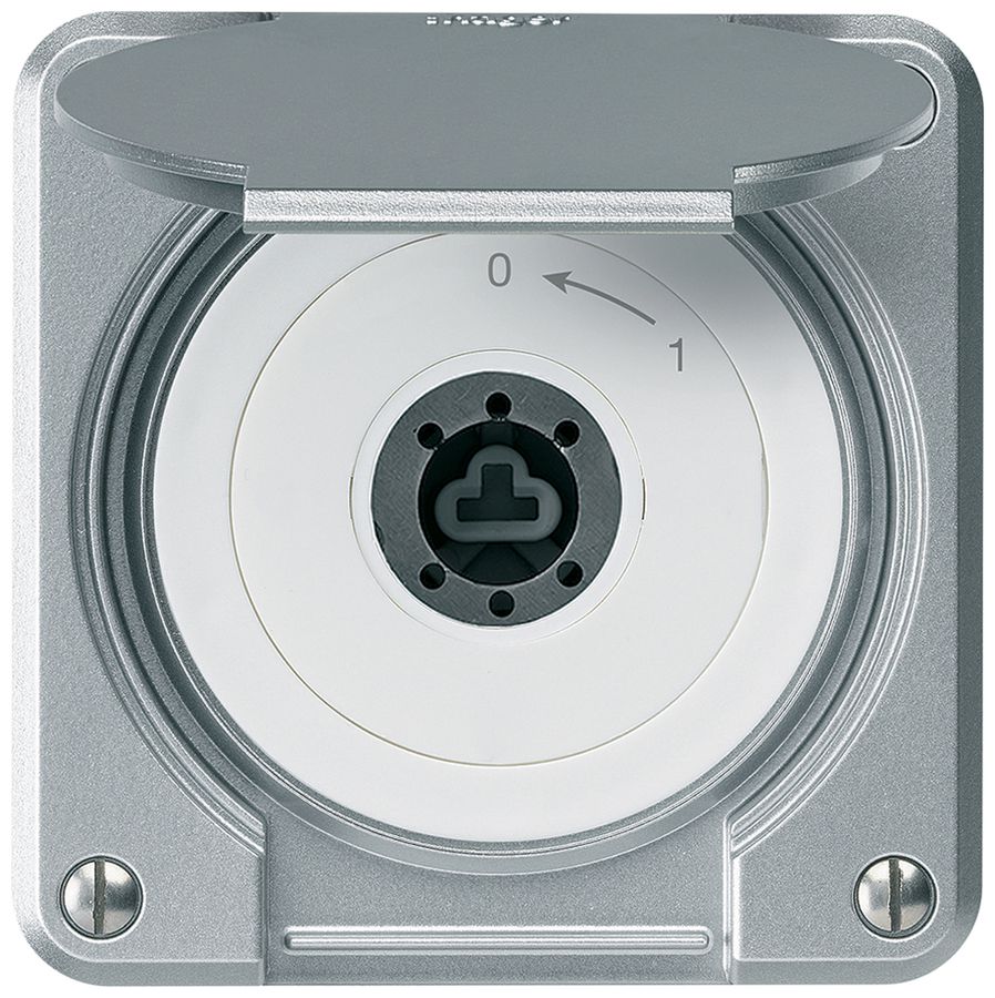Contact pivotant à clé ENC robusto IP55 aluminium clapet sans cylindre 1P combi
