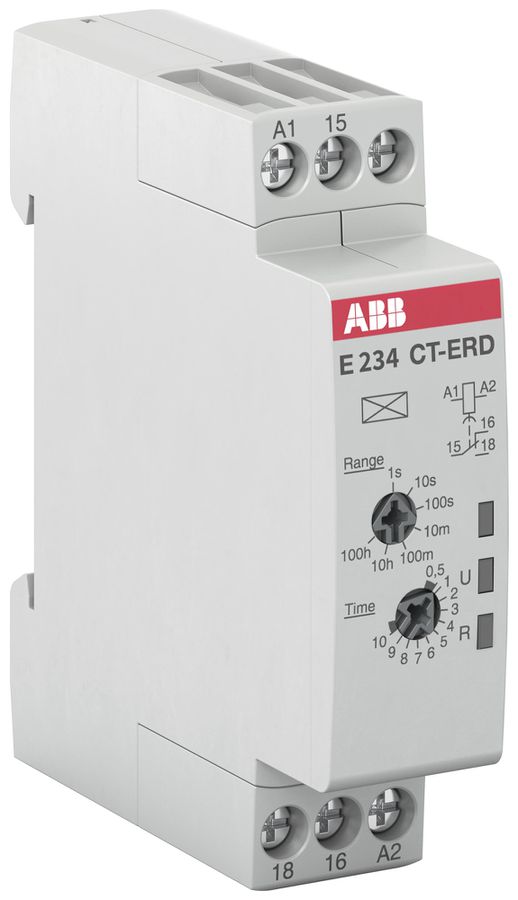 REG-Zeitrelais ABB CT-ERD.12, 24…240VAC/24…48VDC, 0.05s…100h, 1W 6A/250VAC