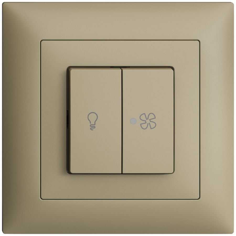 Kit frontal ENC EDIZIOdue sand 88×88mm bouton double