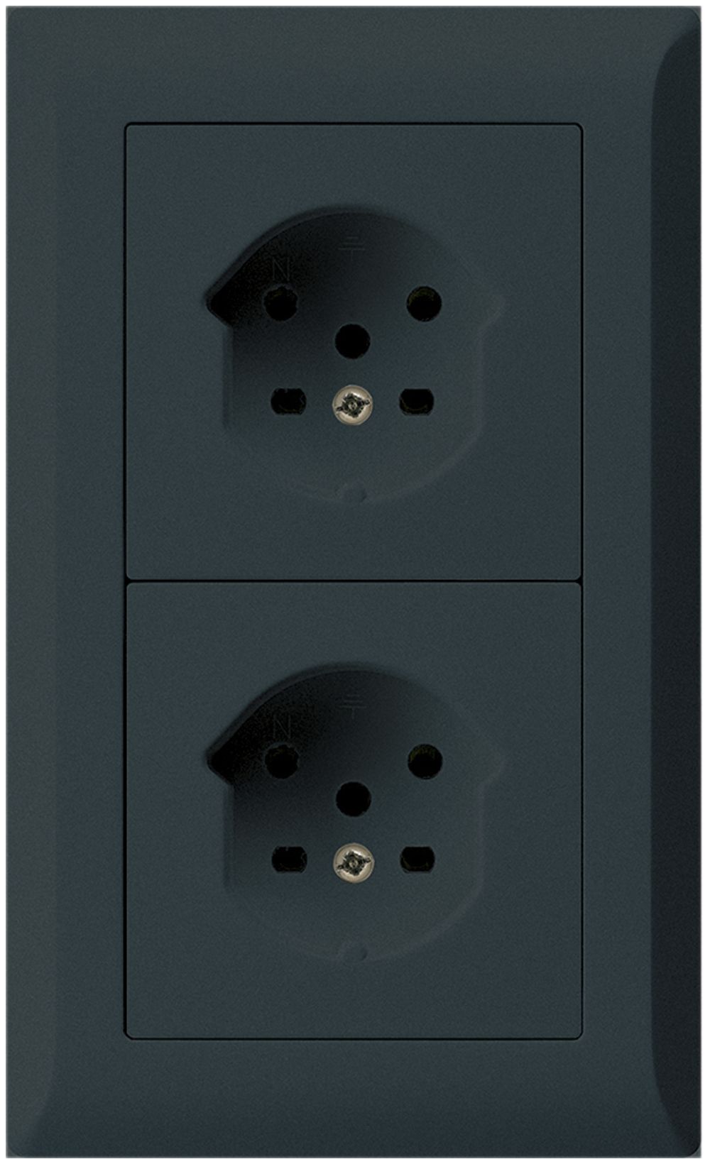 Combi ENC 2×1 HA kallysto.line 2×type 15 avec bornes enfichables noir