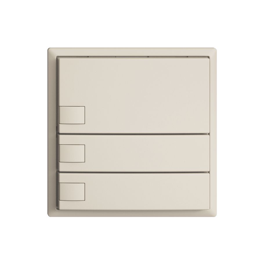 Poussoir KNX RGB EDUE, 250mW, s.LED, 3×poussoir, commande 1×touche, crema