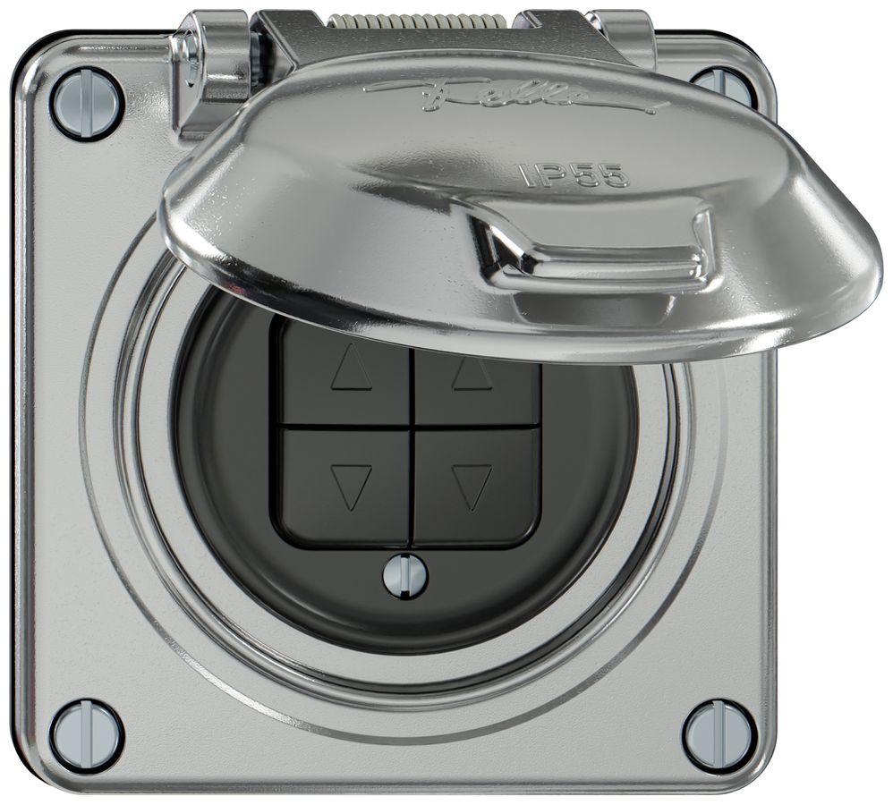 Storenschalter ELEMENT 1P 4 Tasten mit Deckel aluminium