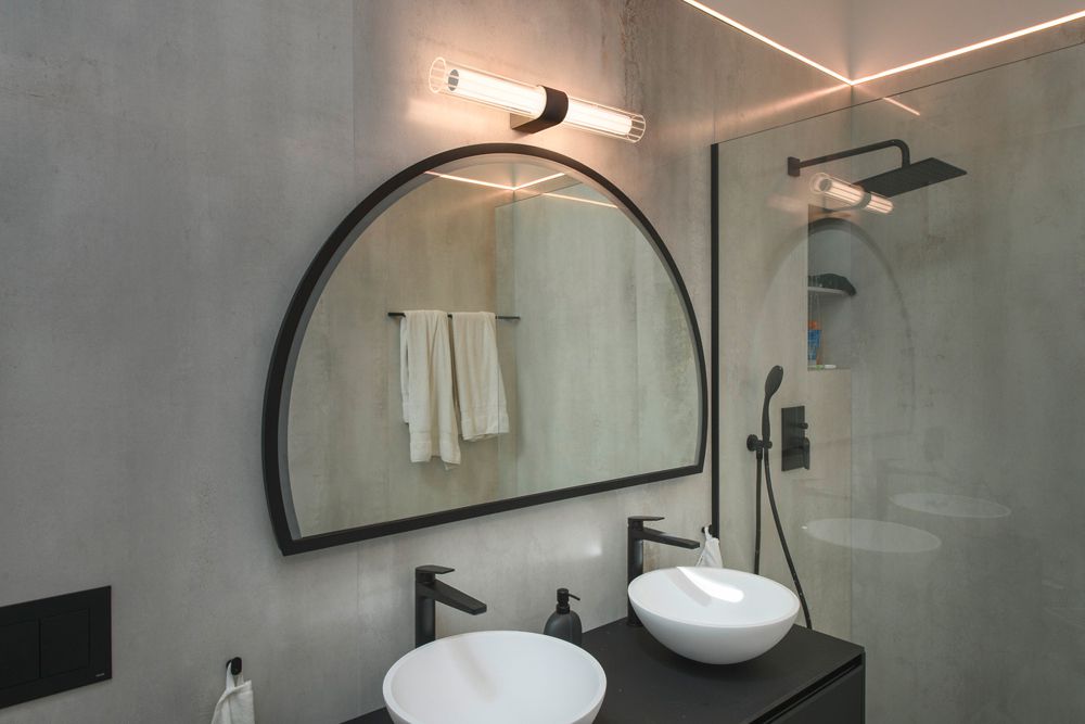 Applique LED SLV LYGANT double 11W 800lm 3000K IP44 587×75mm noir