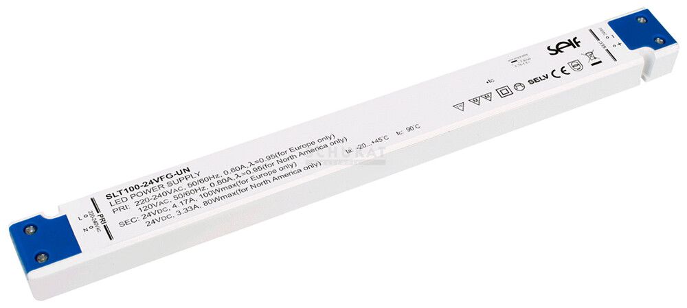 Blocco alimentazione DOTLUX, p.banda LED, 100W 24VDC 0…4.17A 298×30×17mm IP20