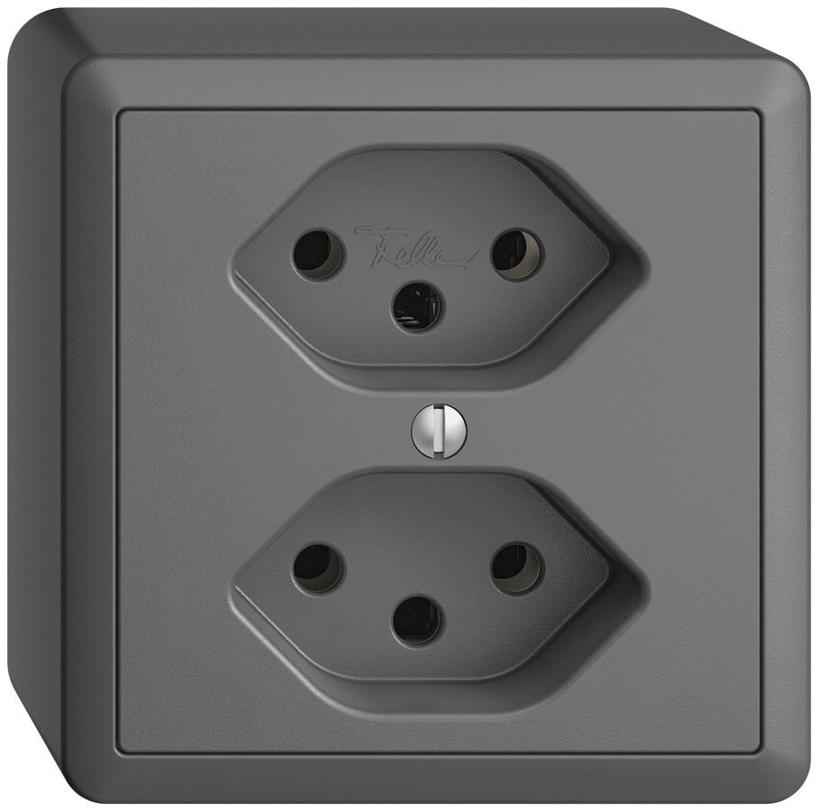 Prise AP EDIZIOdue 2×T13 gris foncé