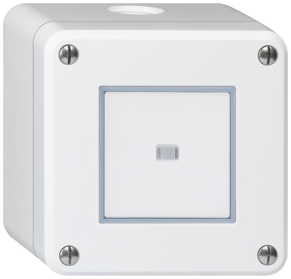 AP-Drucktaster robusto IP55 2P weiss beleuchtet