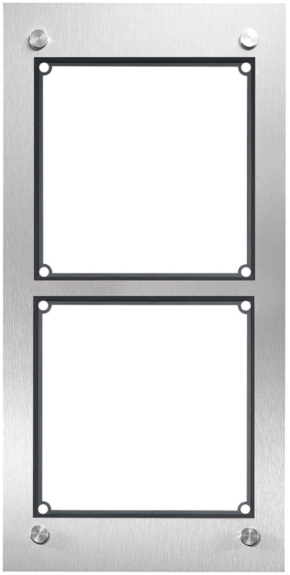 Boîtier ENC pour interphone Hager elcom.modesta 2×1 2-fils avec cadre, acier fin