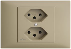 EB-Steckdose EDIZIOdue 2×T13 1×S sand