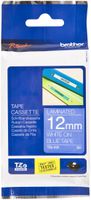 Schriftbandkassette Brother TZe 12mm×8m, blau/weiss