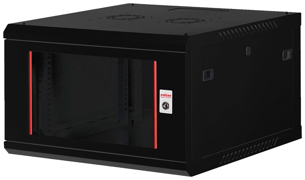 Wandgehäuse 19" ROLINE Basic Plus 600×379×600mm 6HE 1×Tür Stahl schwarz