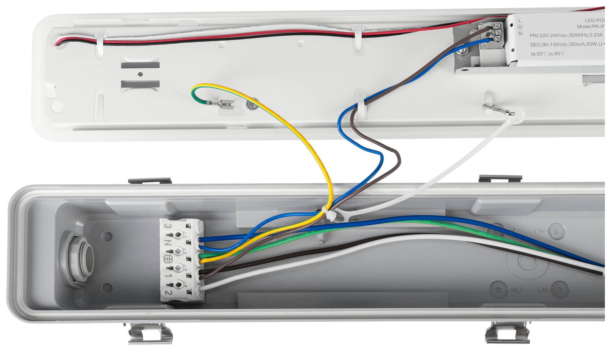 LED-Feuchtraumleuchte AMMONIAK 5000lm 6500K IP69K 1200×85×80mm gu