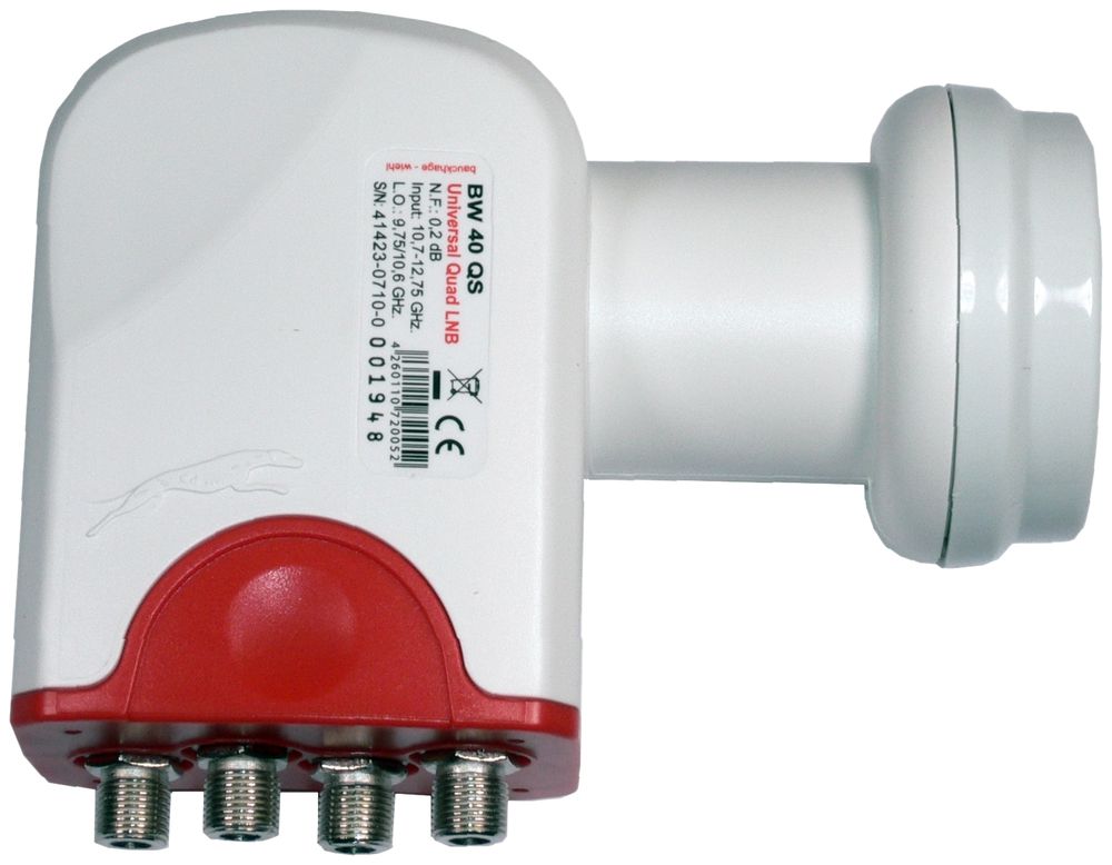 Speisesystem WISI Univers.-LNB Quad-Switch BW40QS Ø40mm
