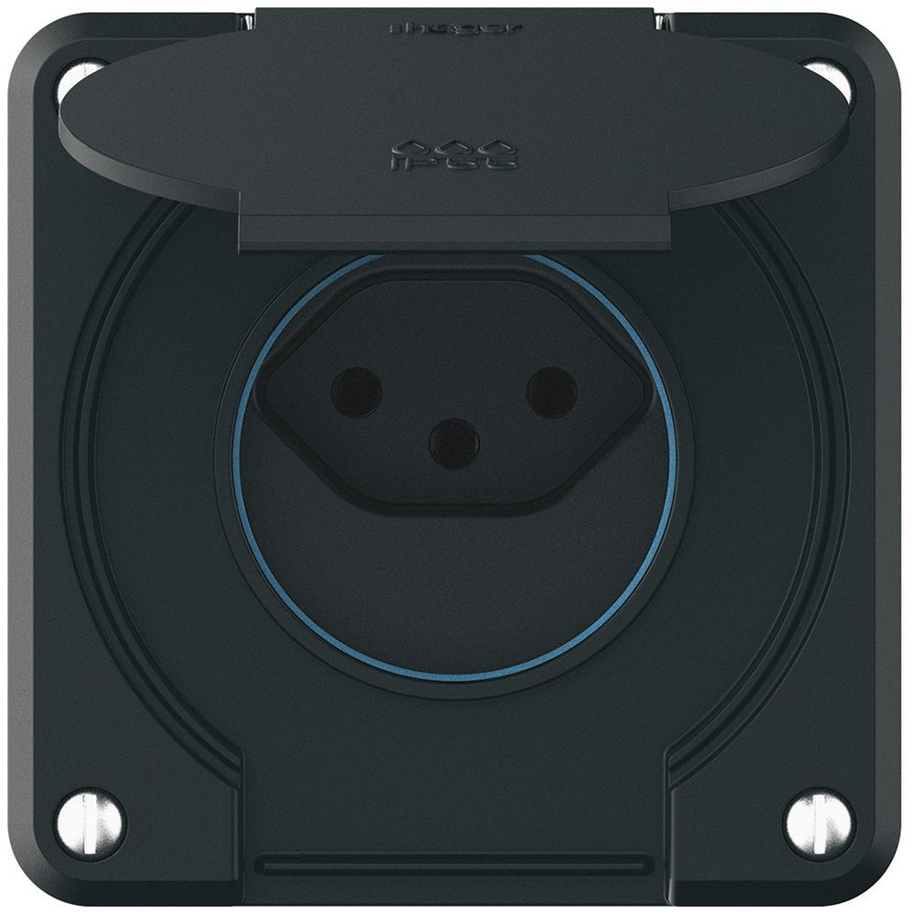 Steckdose robusto 1×Typ 13 IP55 schwarz