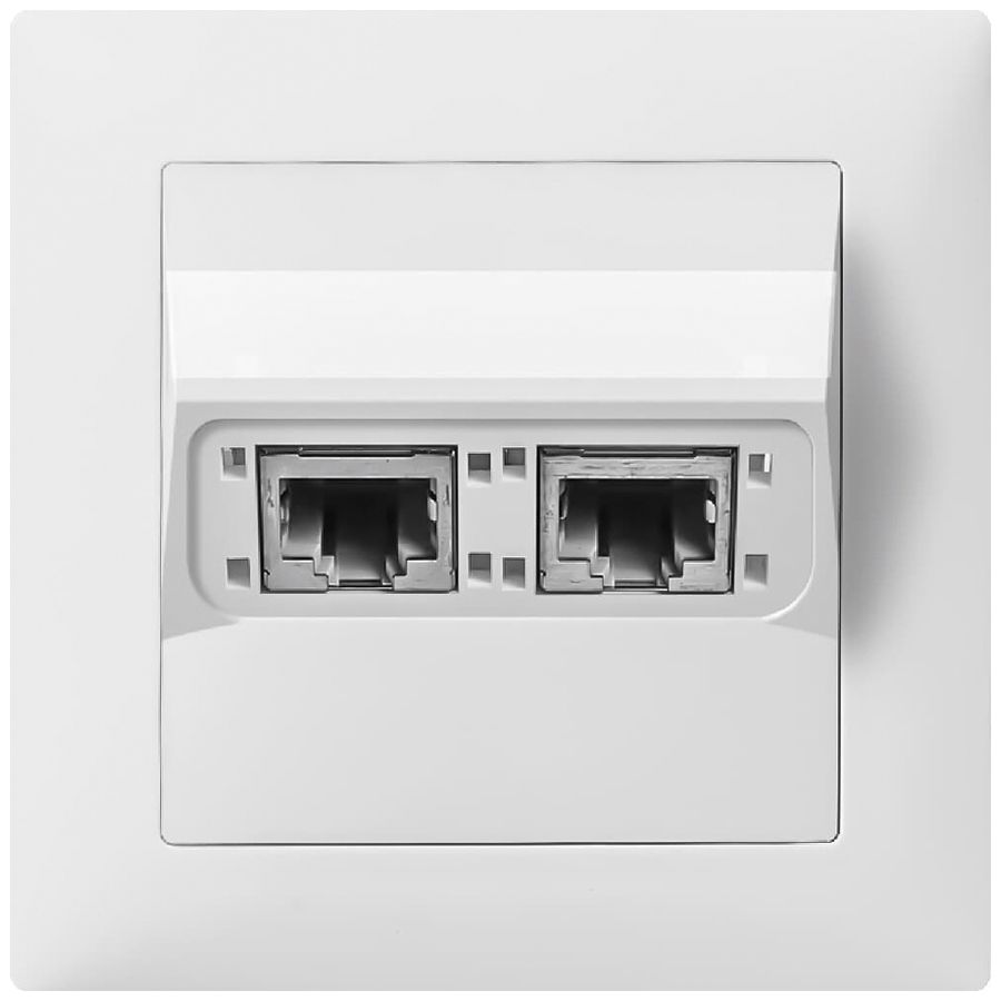 UP-Anschlussdose SIDUS 2×RJ45 weiss