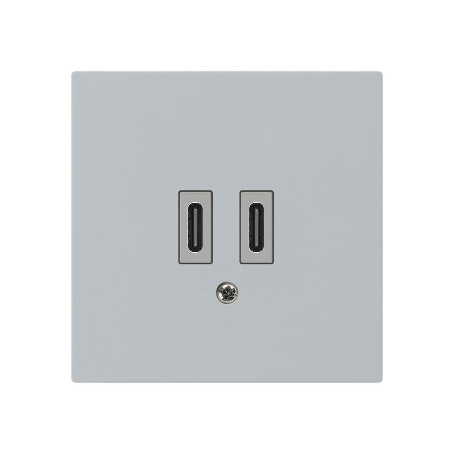 USB-Ladesteckdose Hager kallysto C-C 20W 5V 60×60mm grau