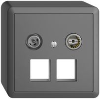 Presa multimedia 11dB AP Edue, presa terminale/passaggio, p.2×RJ45 Keystone, grs