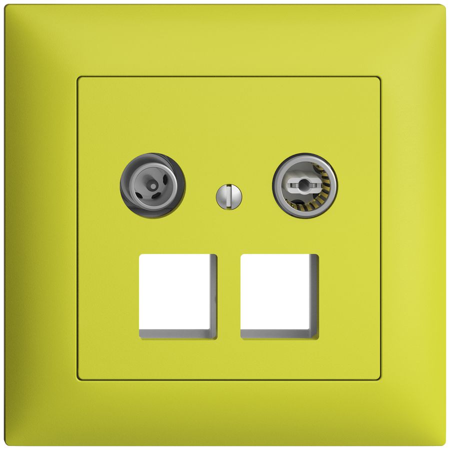 Prise multimédia 4dB ENC Edue FMI, prise de dérivation, pour 2×RJ45 Keystone lem