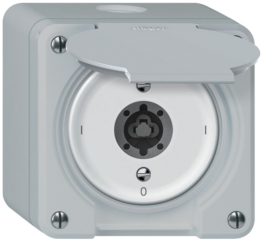 Interruttore a chiave AP robusto interruttore on/off 1 polo 16A 250V 86×86mm gr