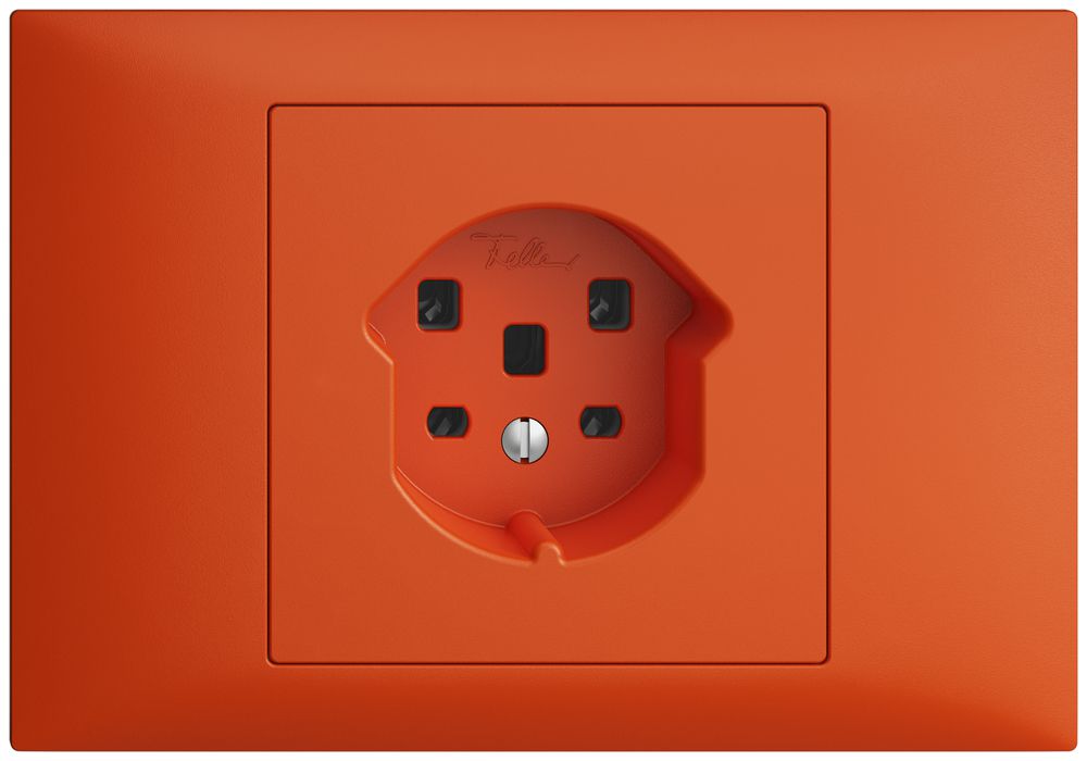EB-Steckdose EDIZIOdue T25 16A orange, Schraubklemmen