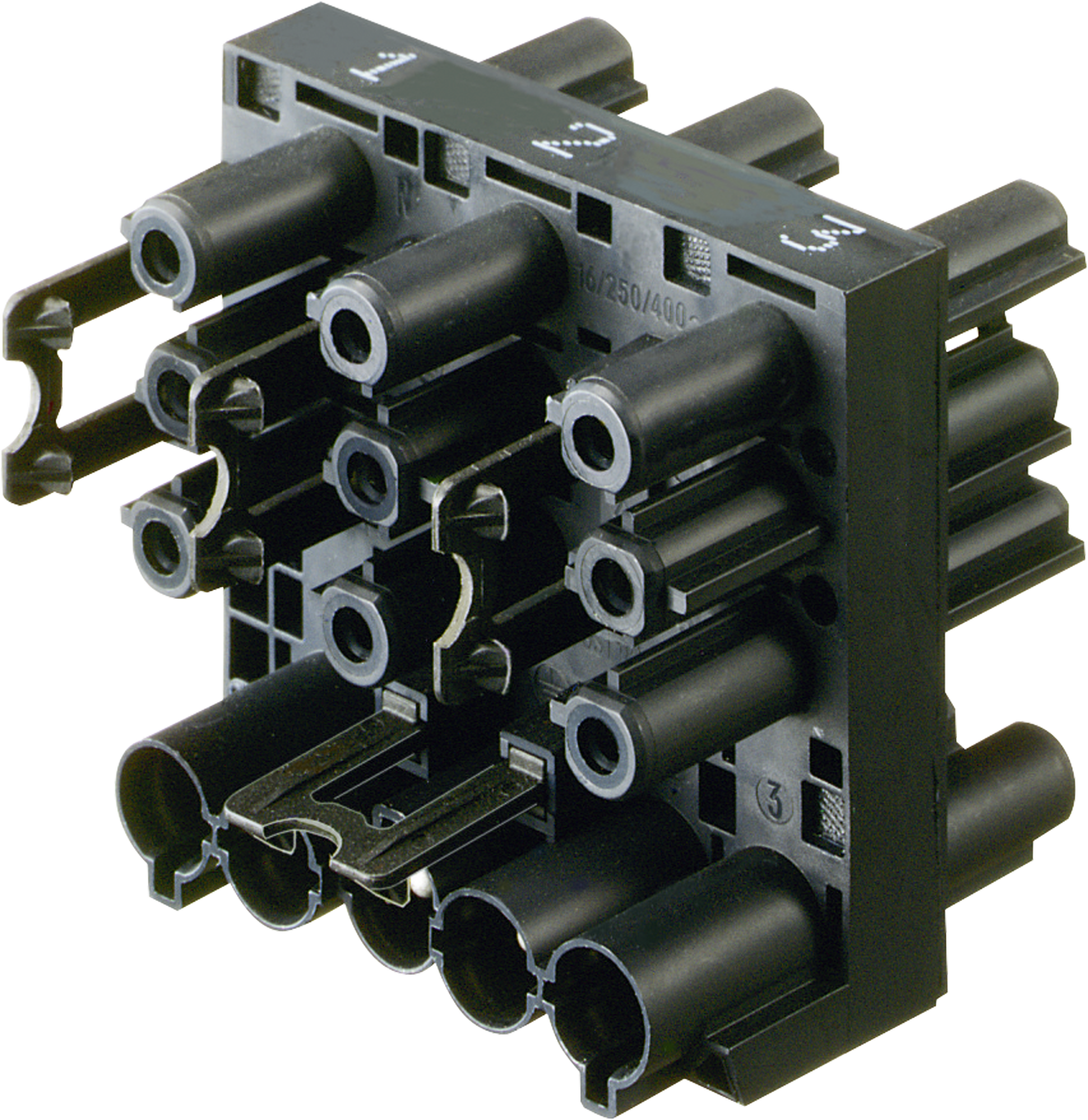 Bloc de distribution 5/3P noir, GST 18i5 V 37A1 FGV
