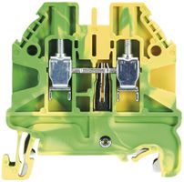 Morsetto di terra componibile WT 0.14…4mm² 2×vite 1 piano guida TH35/G32 ve/gi