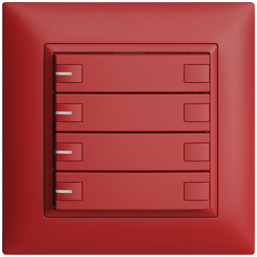 Poussoir ENC KNX 4× EDIZIOdue berry RGB avec LED