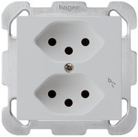 Presa INC kallysto 2×T13/1 grigio chiaro protezione bambini piastra di fissaggio