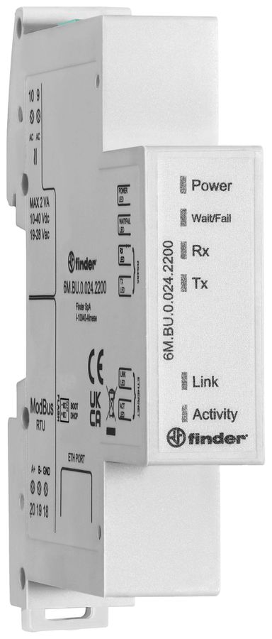 Gateway AMD FINDER 6M.BU Modbus interface Ethernet 10…40V AC/DC IP20 1UM