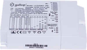 LED-Betriebsgerät 250-700mA, 25W dimmbar mit Taster/Drehdimmer 1-10