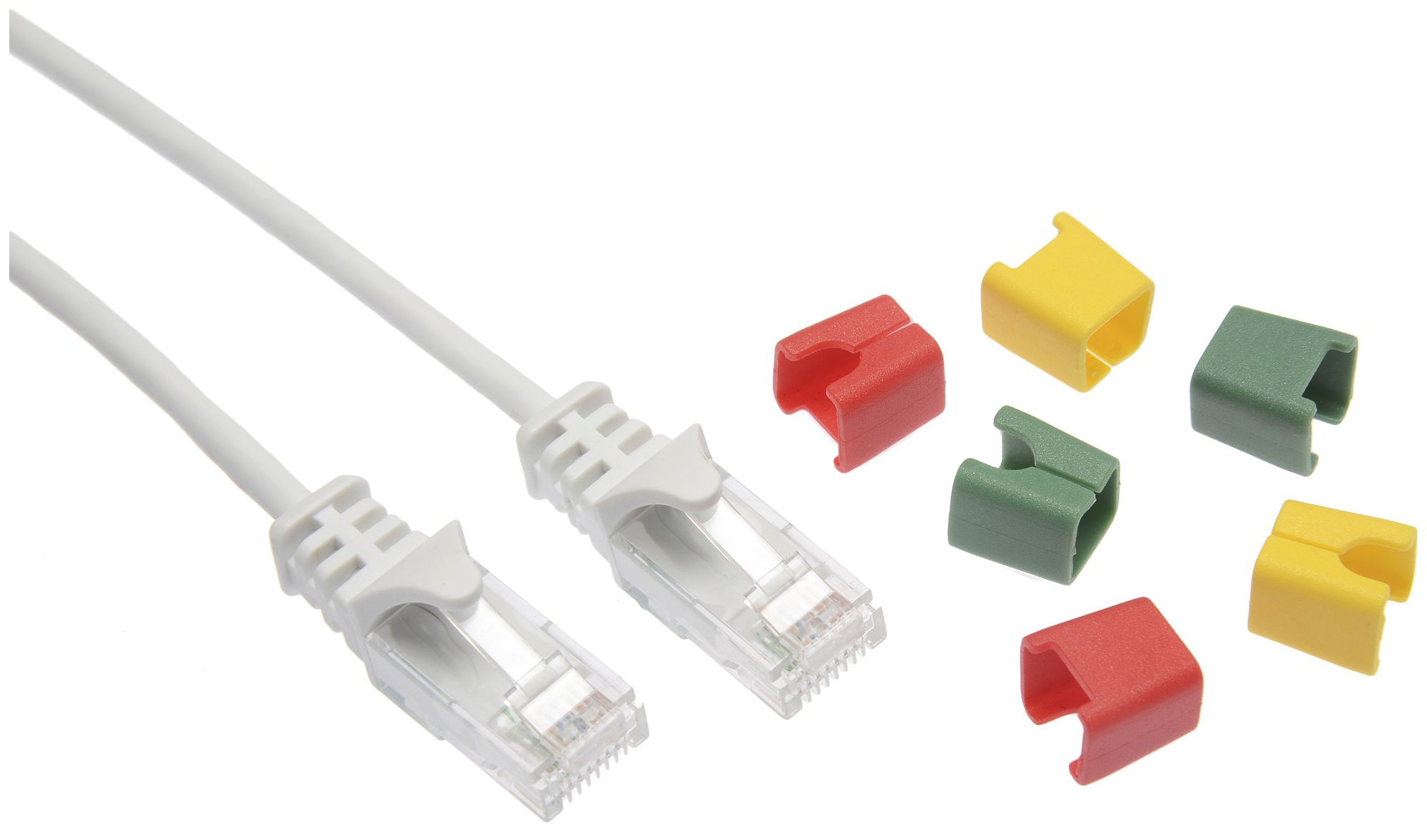 Patchkabel RJ45 Ceconet Thin, Kat.6A U/UTP, rund, kodierbar, weiss, 0.25m