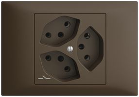 EB-Steckdose EDIZIOdue 3×T13 1×S coffee