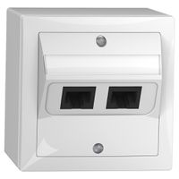 AP-Anschlussdose SIDUS 2×RJ45 weiss glänzend