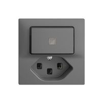 Leuchtkombination KS 6/1L+T23 dunkelgrau 16A EDIZIOdue mit Linse, LED gelb