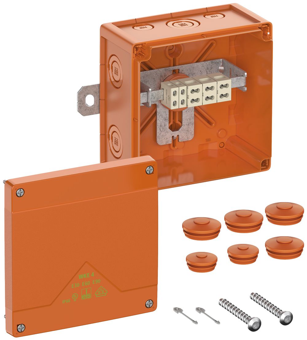 Boîte de dérivation AP Spelsberg WKE 4 Duo 5/3×6mm² E90 150×150×85mm IP66 or