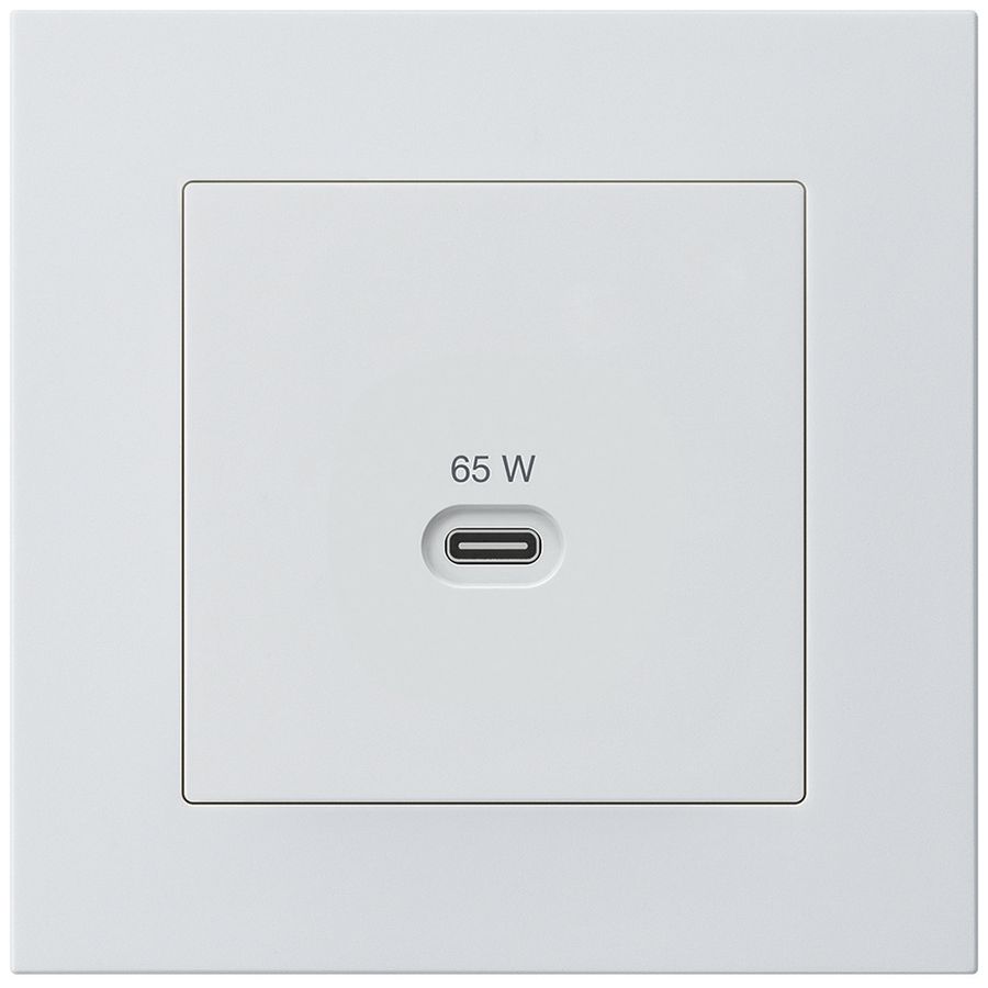 Prise de charge USB ENC Hager kallysto.pro type C 65W 3250mA blanc