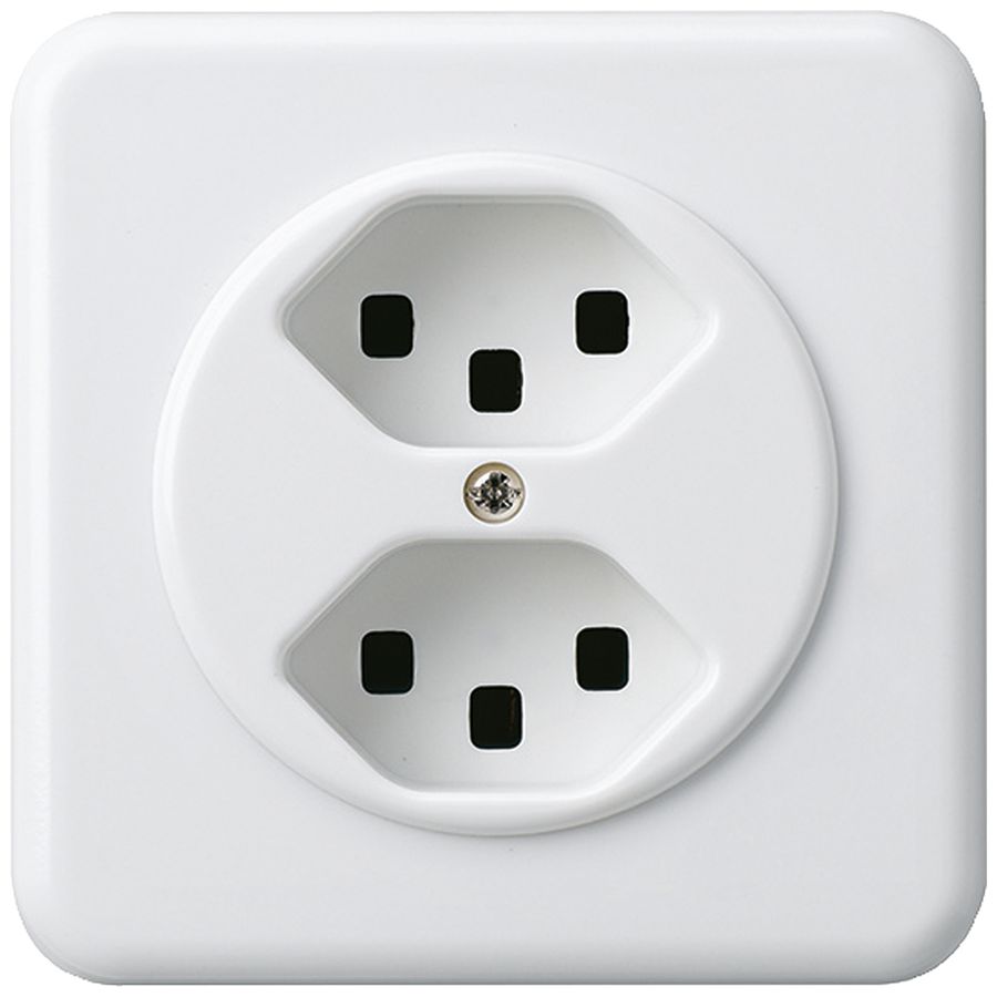 Presa INC basico 2×tipo 23 bianco con morsetti innest.