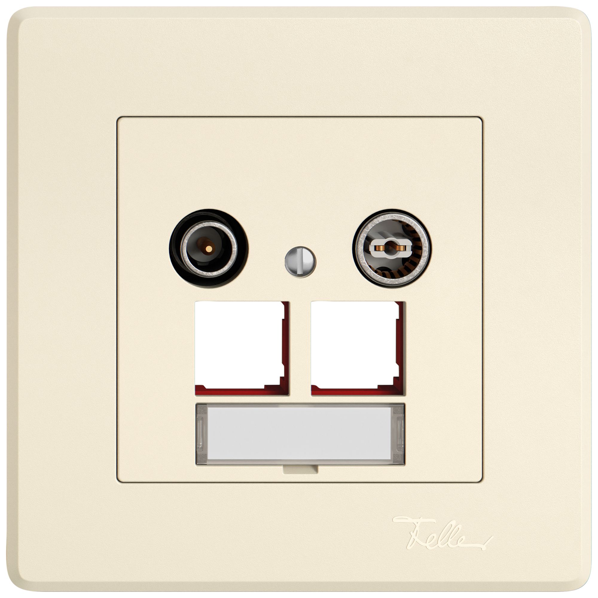 Prise multimédia ENC TV-R EDIZIO.liv SNAPFIX® EASYNET p.2×RJ45 S-One 15dB cr