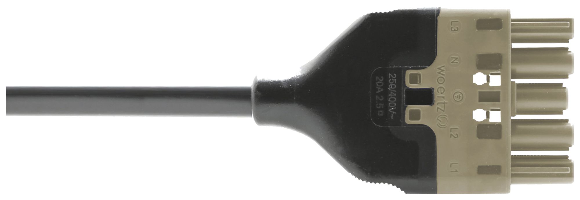 Cavo d'allacciamento Woertz 49345/C3 5×2.5mm² 400V 20A 8m gr presa-libero Cca